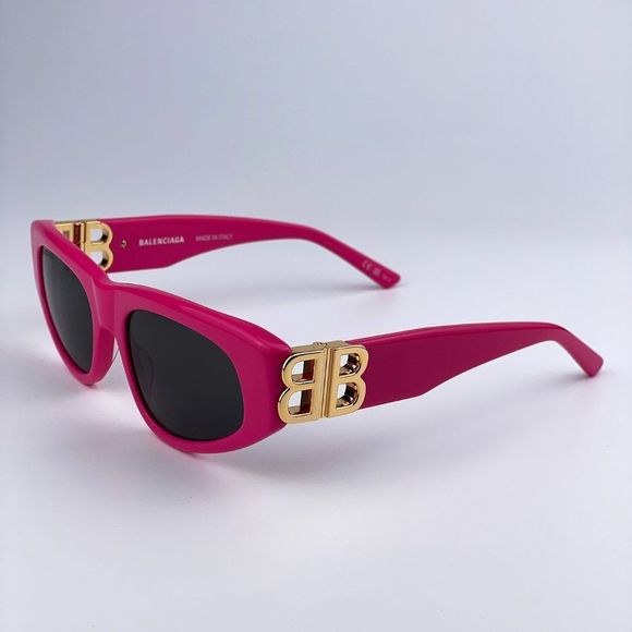 Balenciaga BB0095S 006 Sunglasses Pink Gold Logo Grey Cat Eye Women main image 8